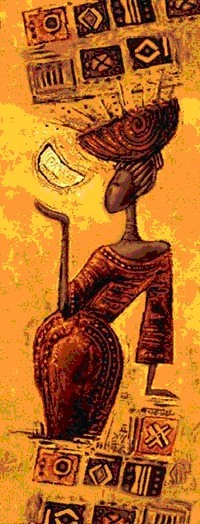 Гобелен "Африка. Месяц" (багет золото)