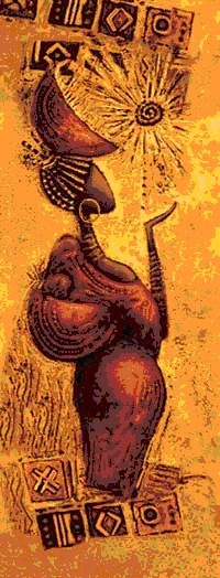 Гобелен "Африка. Солнце" (багет золото)