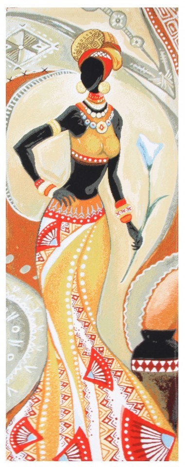 Гобелен "Африканка (цветок)" (багет черный)