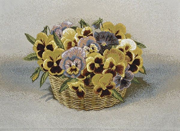 Гобелен "Анютины глазки" (багет-белый)