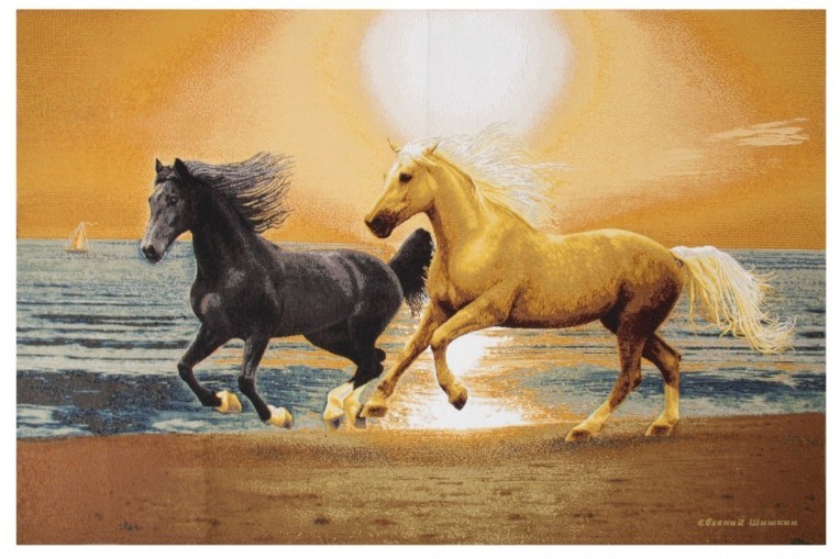 Гобелен "Арабские скакуны" (багет бронза) 108х70