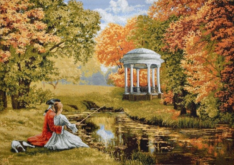 Гобелен "Беседка"(багет бронза)