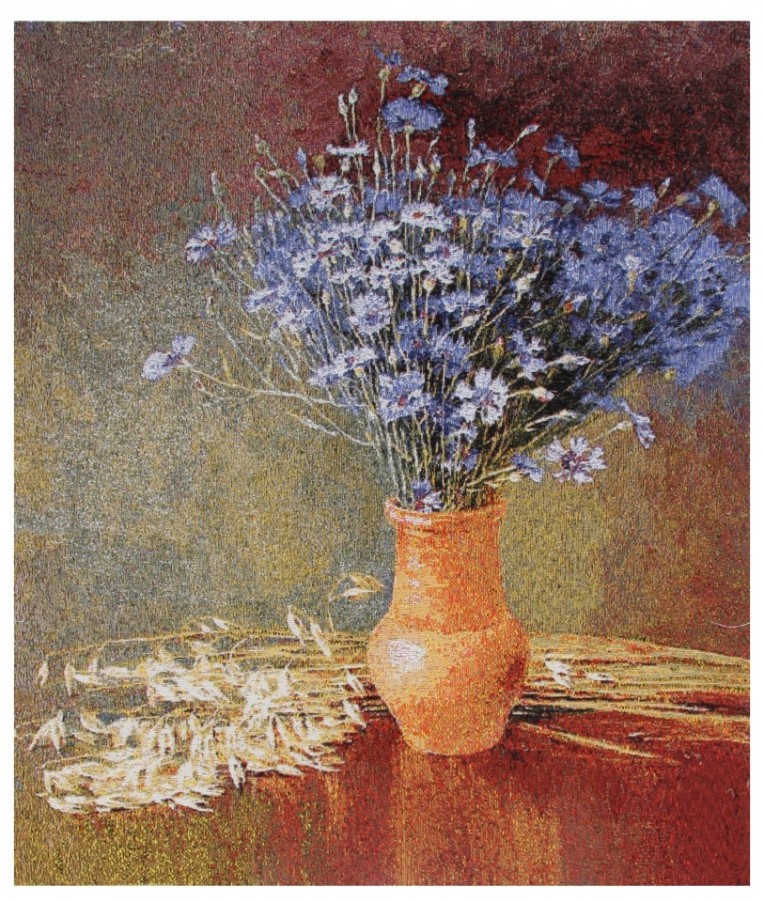 Гобелен "Букет васильков" (багет бронза)