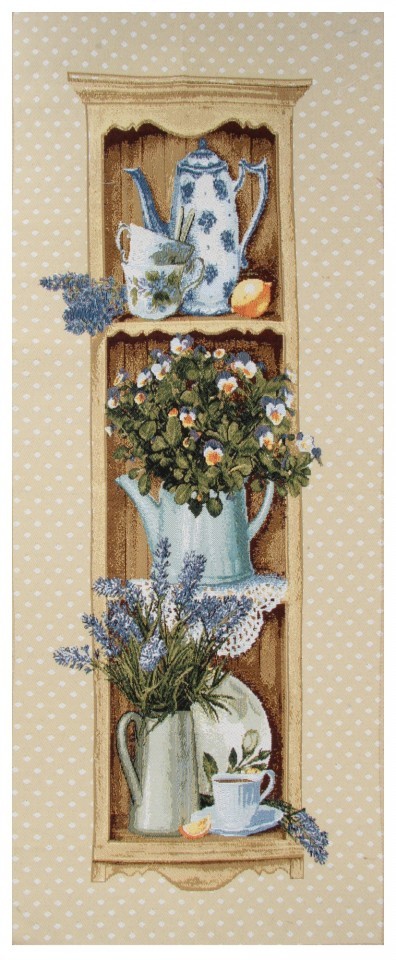 Гобелен "Дачная этажерка с лавандой" (багет-бронза)