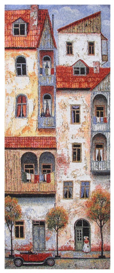 Гобелен "Городок" (багет коричневый)