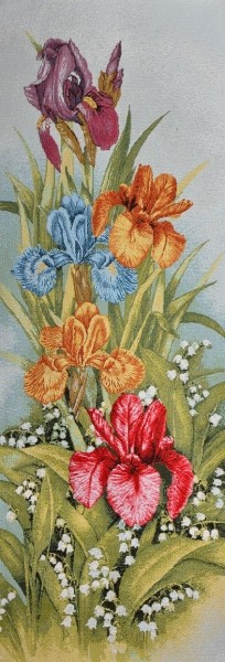 Гобелен "Ирисы и ландыши" (багет бронза)