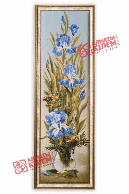 Гобелен "Ирисы вертикальные" (багет-золото)