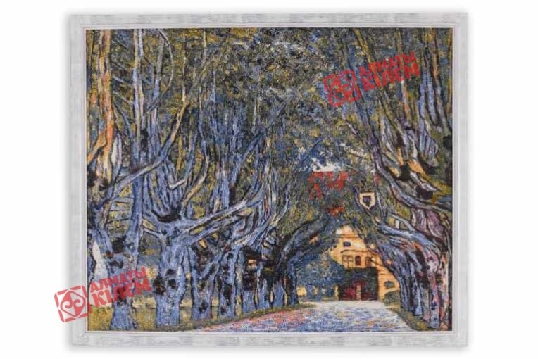 Гобелен "Климт. Аллея в парке дворца Каммер" (багет-белый)