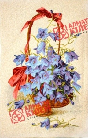 Гобелен "Корзина с колокольчиками" (багет-белый)