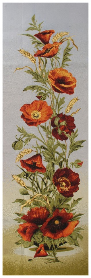 Гобелен "Маки вертикальные" (багет золото)