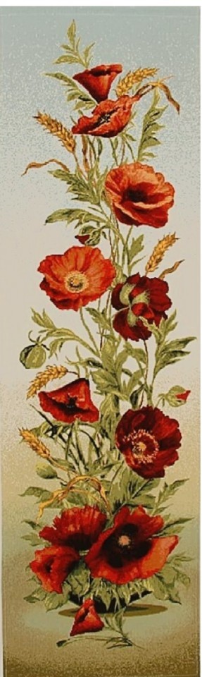 Гобелен "Маки вертикальные" (багет бронза)