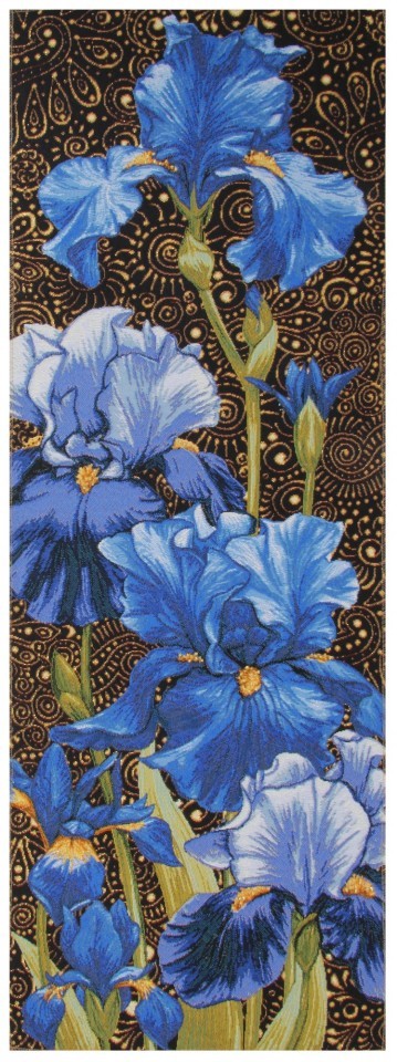 Гобелен "Ноктюрн (ирисы) (багет коричневый)