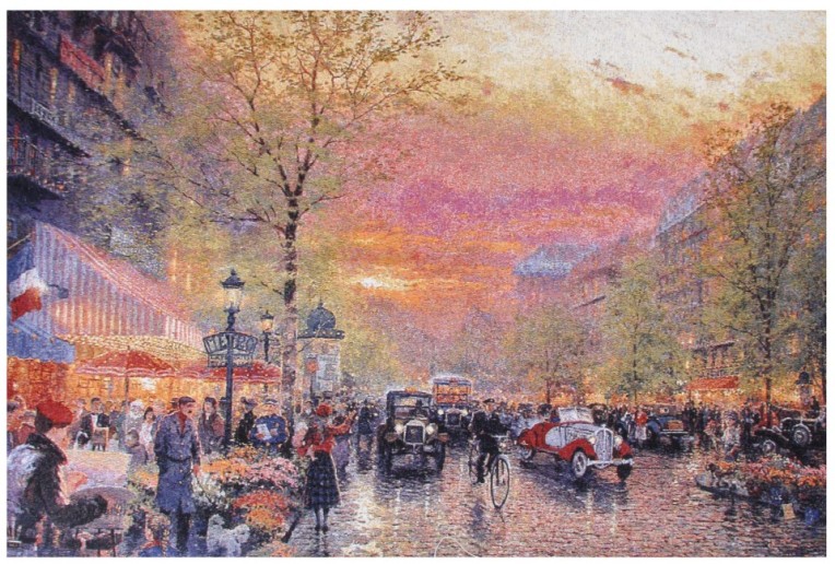 Гобелен "Париж.Лето" (багет золото)