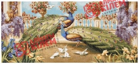 Гобелен "Павлины и голуби" (багет коричневый)