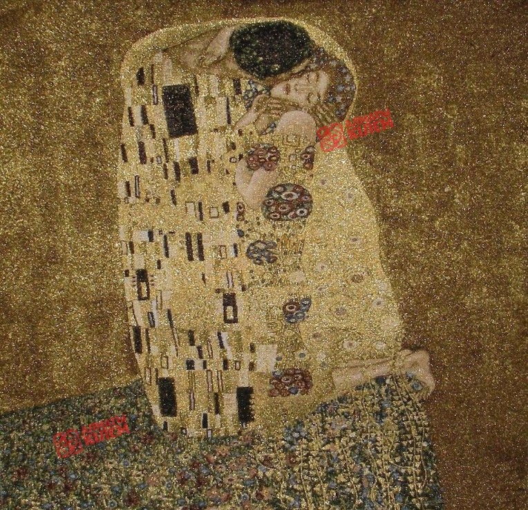 Гобелен "Поцелуй" (багет коричневый)