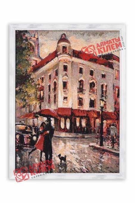 Гобелен "Под дождем" (багет белый)