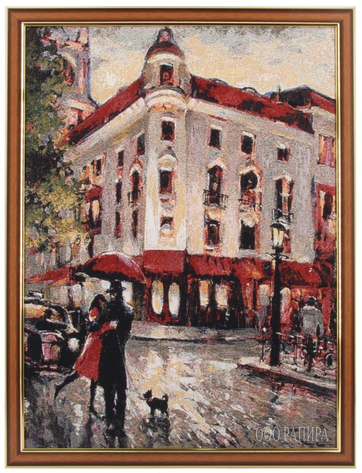 Гобелен "Под дождем" (багет коричневый)