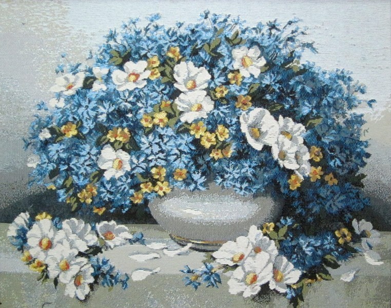 Гобелен "Роскошный голубой букет"