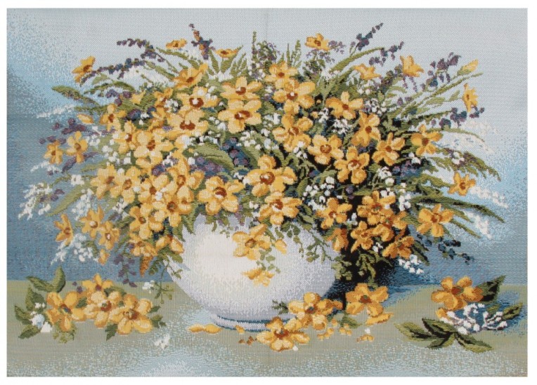 Гобелен "Роскошный желтый букет"(багет золото)