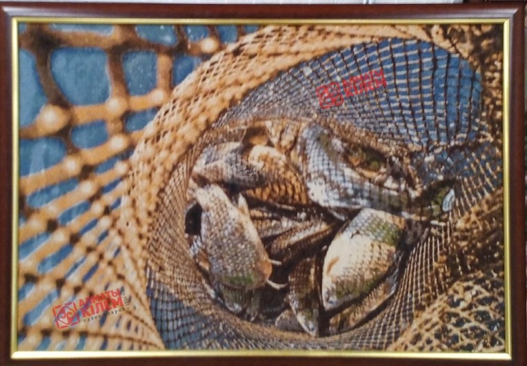 Гобелен "Рыбалка" (багет коричневый)