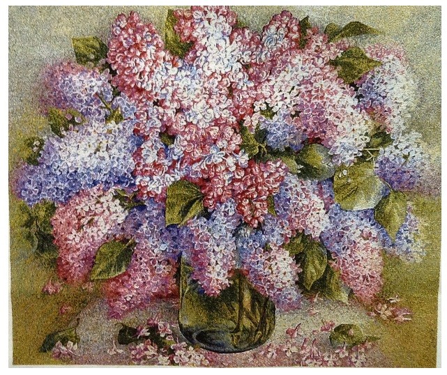 Гобелен "Сирень в стекле" (багет золото)