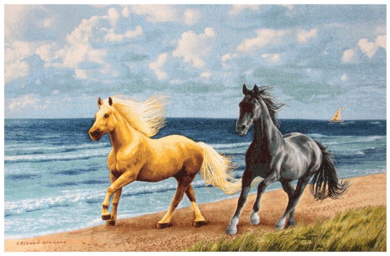 Гобелен "Вдоль берега" (багет темное золото) 108х70