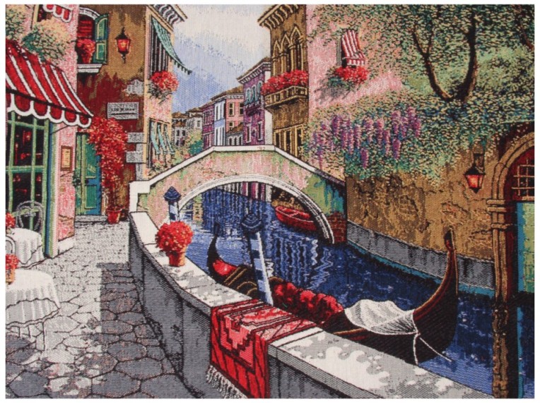 Гобелен "Венеция. Проход к площади Св.Марка" (багет коричневый)