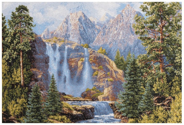 Гобелен "Водопад у гор" (багет бронза)