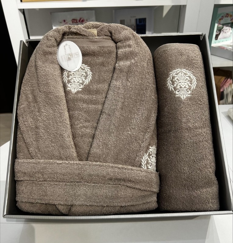 Халат Pupilla Collection Bornoz коричневый лучшего качества