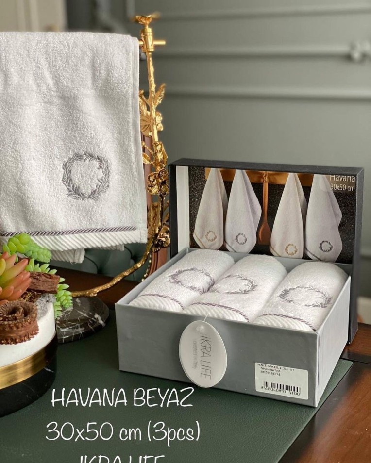 Набор полотенец HAVANA Set 3 шт, Beyaz(30х50-3шт) купить недорого