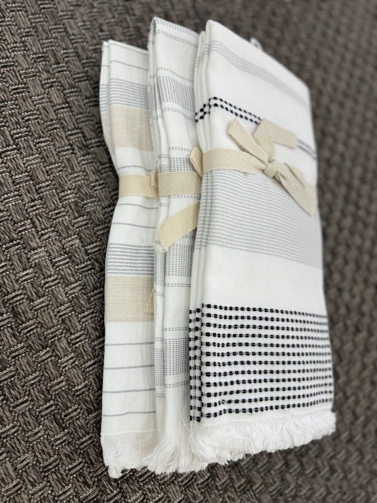 Набор полотенец KITCHEN TOWELS  40X60-2шт . белый(осн.)/черный лучшего качества