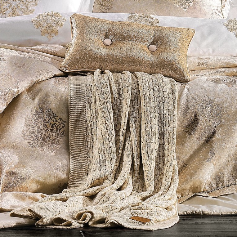 Набор Zebra Casa покрывало+КПБ SHINE CREAM по лучшей цене в Казахстане