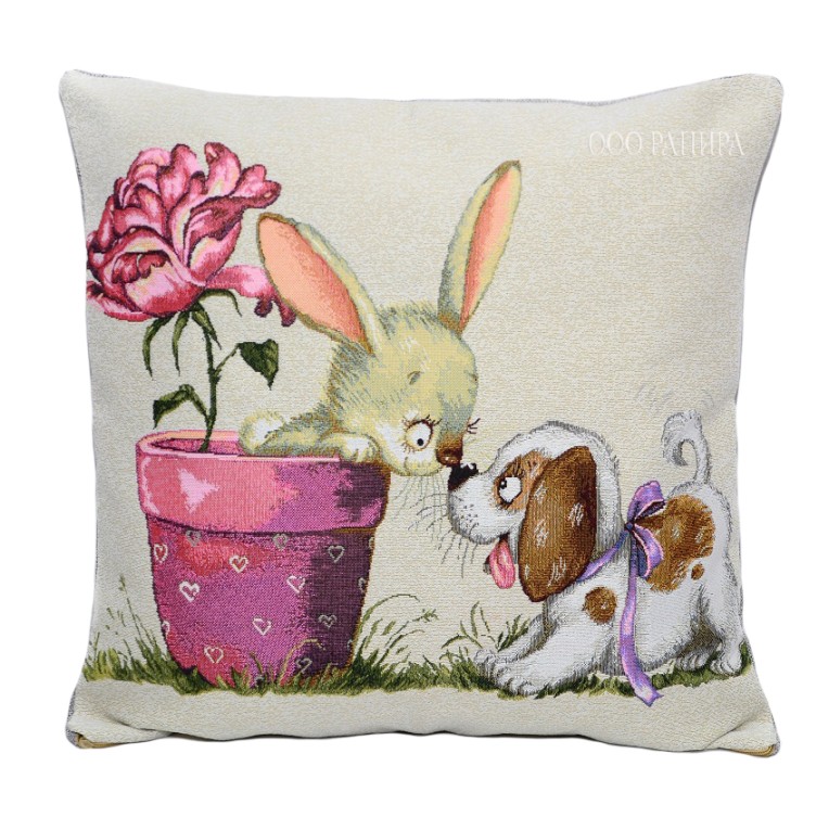 Наволочка "Баловни(зайчик и щенок)"