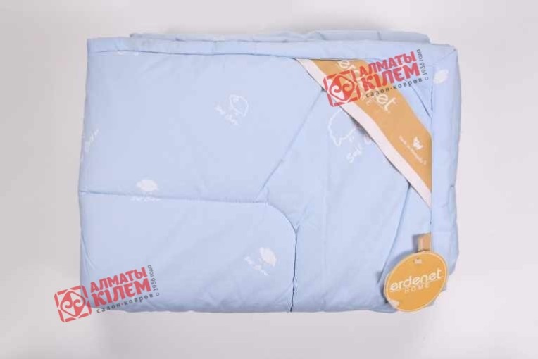 Одеяло стеганное овечье (цвет голубой) только у нас!