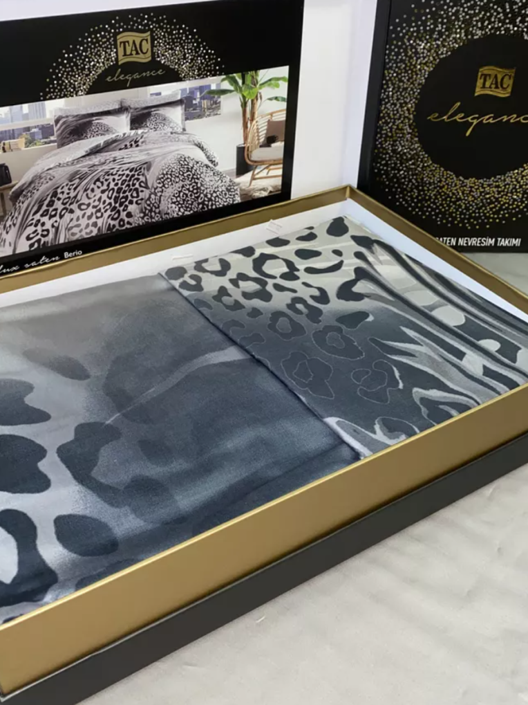 Постельное белье Delux Saten Family Berio V05 Gri купить недорого