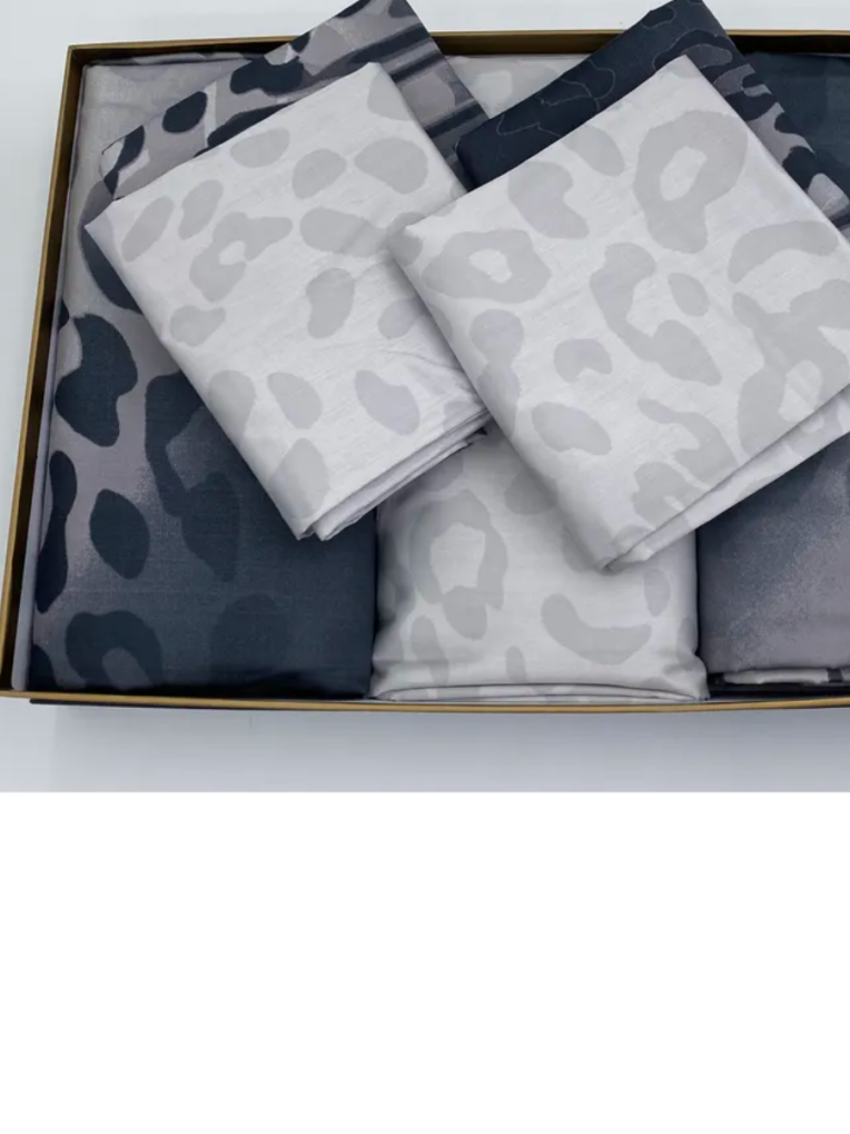 Постельное белье Delux Saten Family Berio V05 Gri