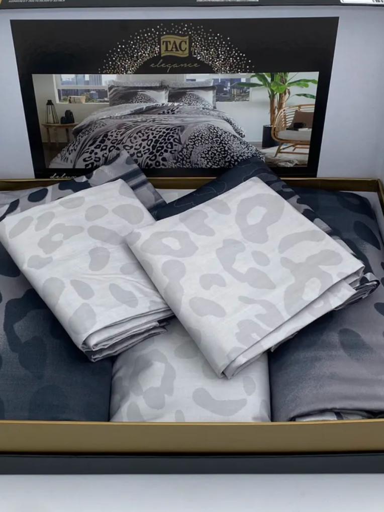 Постельное белье Delux Saten Family Berio V05 Gri