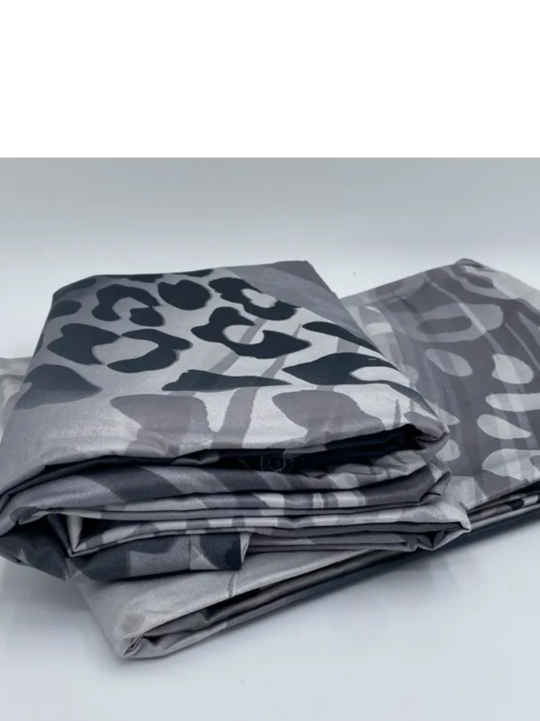 Постельное белье Delux Saten Family Berio V05 Gri по лучшей цене в Казахстане