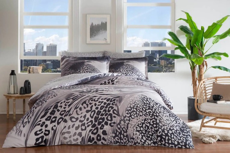 Постельное белье Delux Saten Family Berio V05 Gri