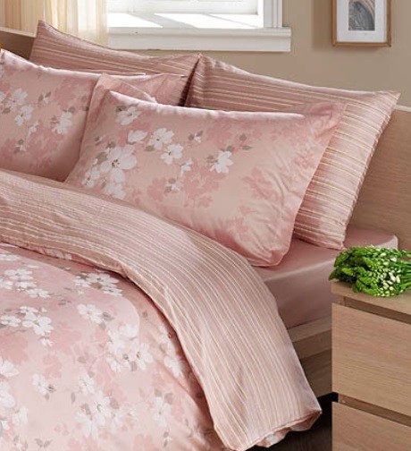 Постельное белье Delux Saten Family Shadow V55 Pembe