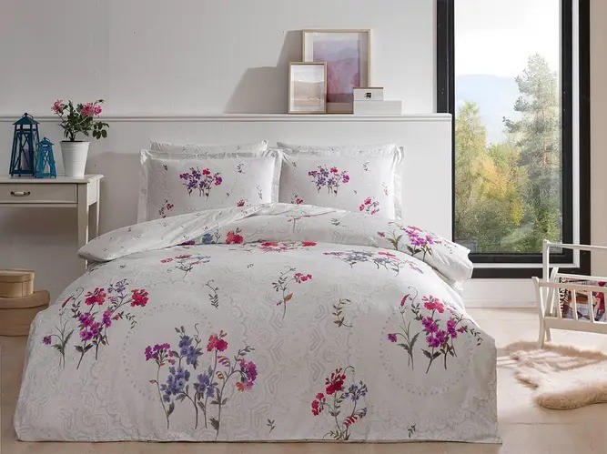 Постельное белье Delux Saten Komae V01 Lila