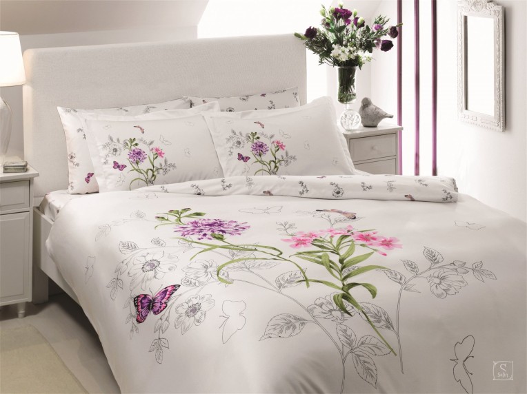 Постельное белье Delux Saten Nicole V02 Lila