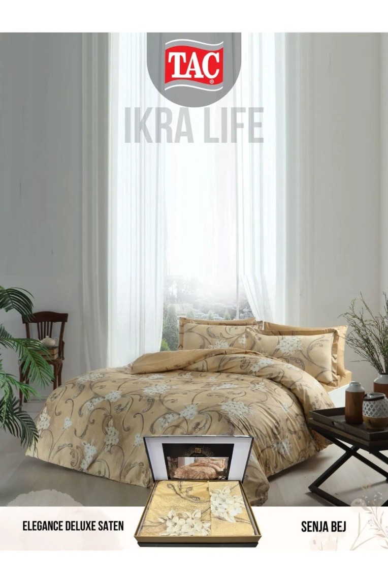 Постельное белье Delux Saten Senja V04 Bej только у нас!