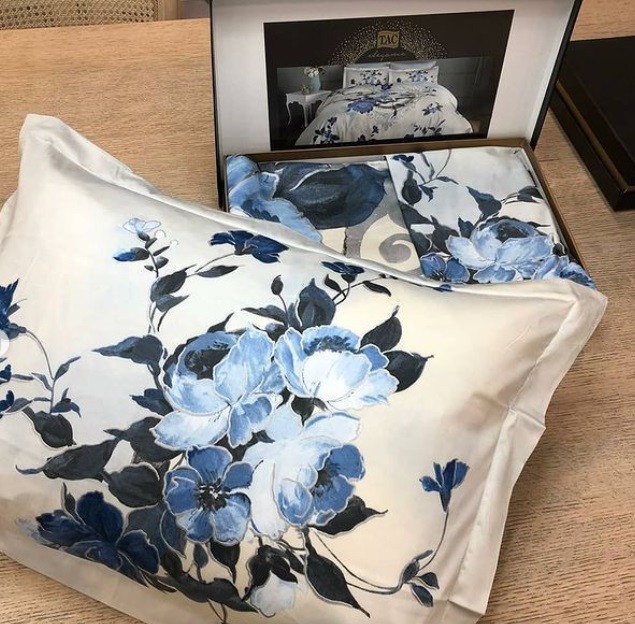 Постельное белье Delux Saten Vella V01 Mavi лучшего качества