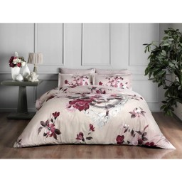 Постельное белье Delux Saten Vella V03 Bordo