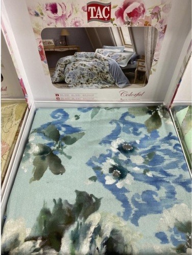 Постельное белье Digital Saten Barock V1 Mavi по лучшей цене в Казахстане