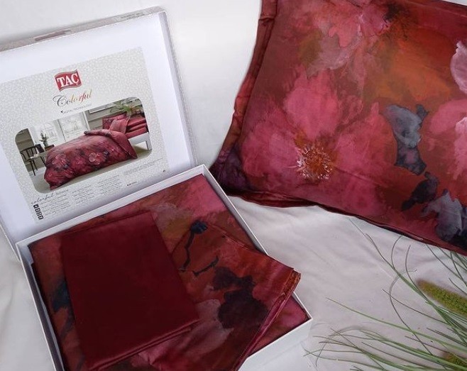 Постельное белье Digital Saten Boheme V03 Kirmizi недорого в Алматы