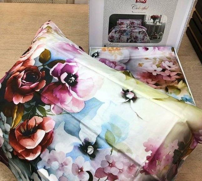 Постельное белье Digital Saten Carolyn V01 Mor лучшего качества