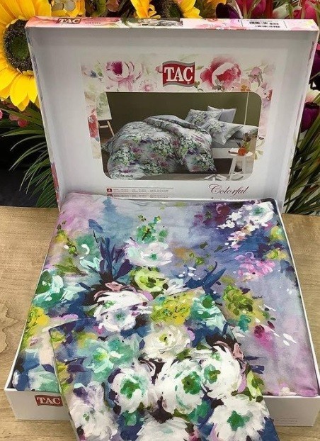 Постельное белье Digital Saten Delft V1 Lila лучшего качества