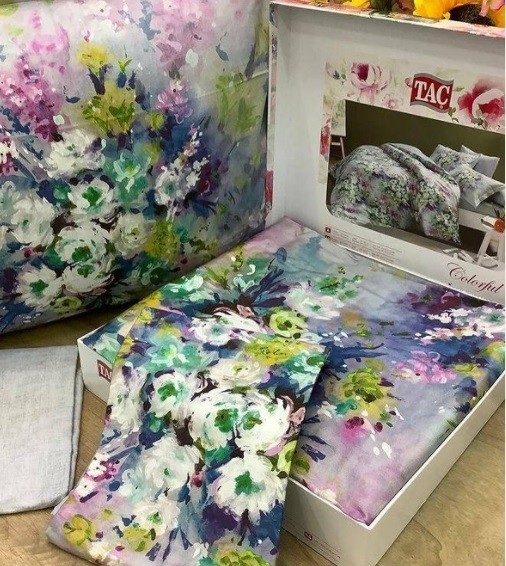 Постельное белье Digital Saten Delft V1 Lila по лучшей цене в Казахстане